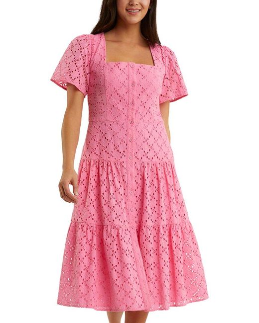 Draper James Pink Caitlyn Midi Dress