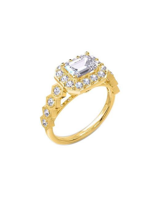 Lab Grown Diamonds Metallic 14K 1.88 Ct. Tw. Lab-Grown Diamond Halo Ring