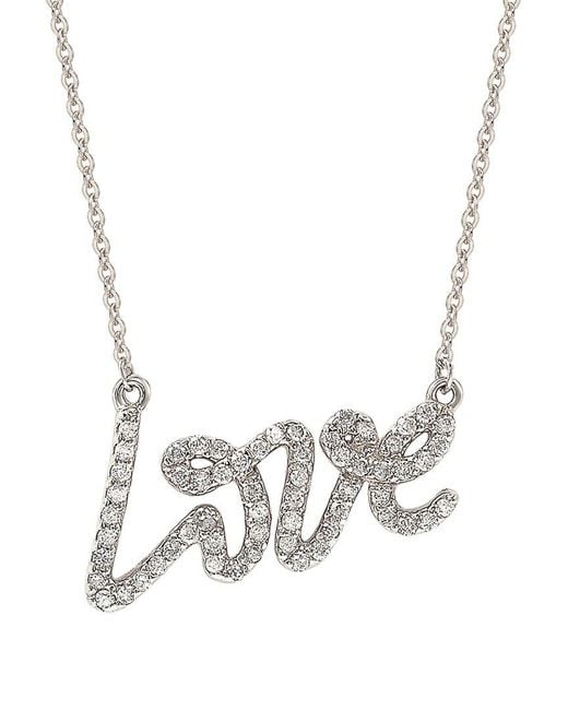 Suzy Levian Metallic 14k 0.30 Ct. Tw. Diamond Love Necklace