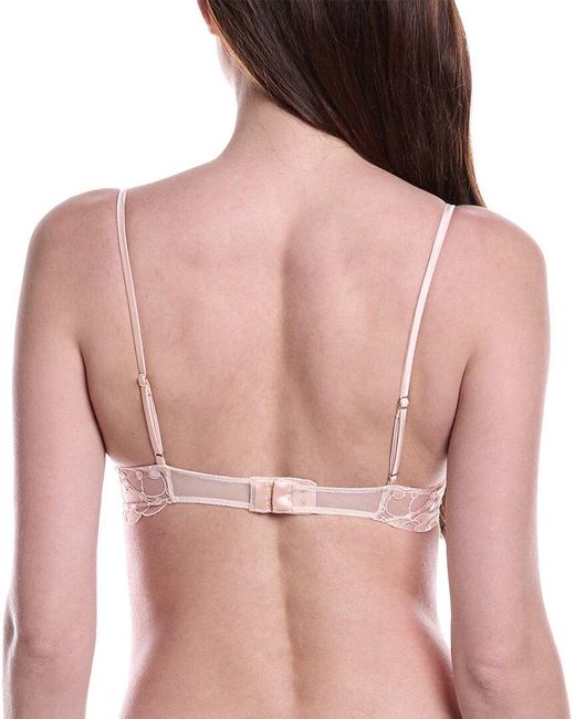 Kiki de Montparnasse Pink Rosette Demi Silk-Blend Bra