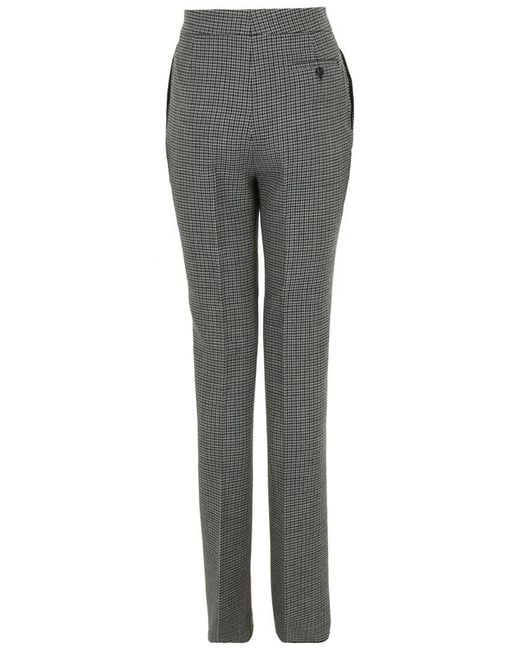 Ferragamo Gray Wool Houndstooth Trouser