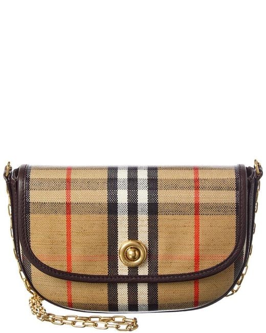 Burberry Brown Highlands Mini Coated Canvas & Leather Shoulder Bag