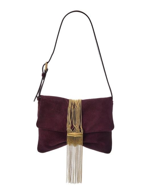 Jimmy Choo Purple Zandra Suede Shoulder Bag