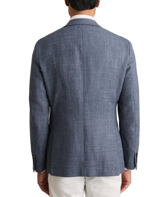 Reiss Blue Stack Wool-Blend Formal Jacket for men