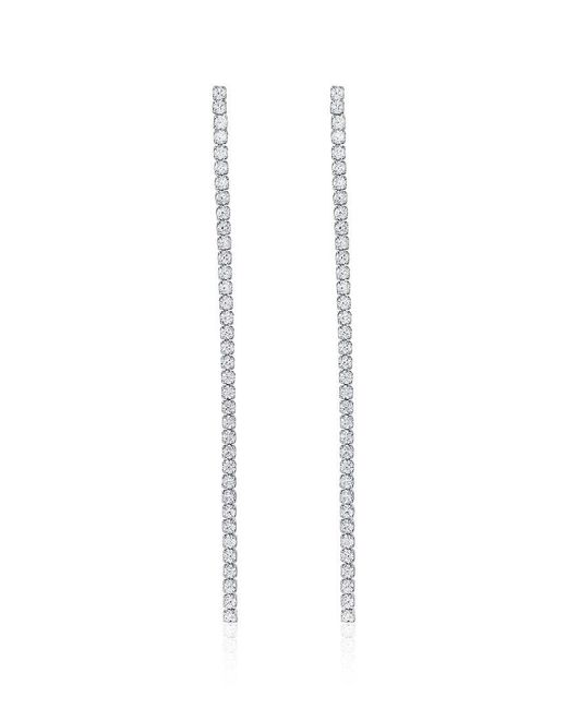 Suzy Levian CZ Jewelry White Suzy Levian Gala Collection Cz Tennis Dangle Earrings