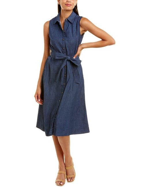 Anne Klein Denim Shirtdress in Green 