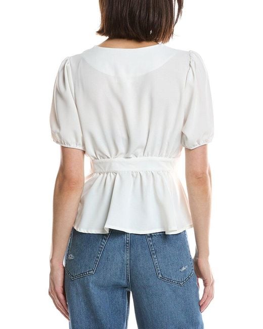 HL Affair White Short Sleeve Top