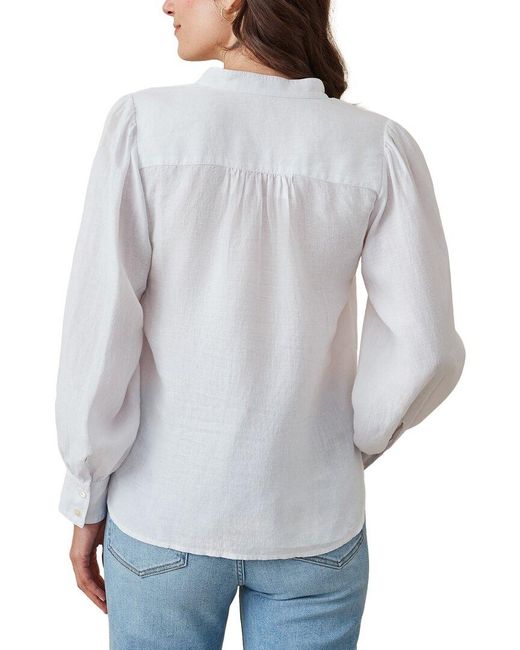 J.McLaughlin Gray Rashell Linen Blouse