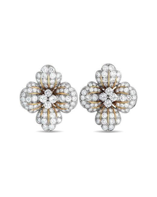 BVLGARI White 18K & Platinum 7.00 Ct. Tw. Diamond Earrings (Authentic Pre-Owned)