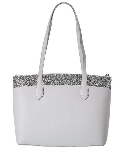 Kate Spade White Flash Glitter Tote