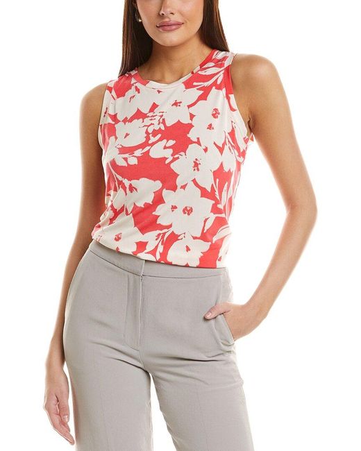 Vince Camuto Red Keyhole Back Tank