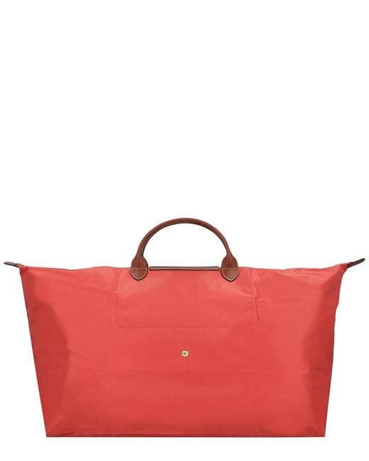 Longchamp Red Le Pilage Nylon Travel Bag