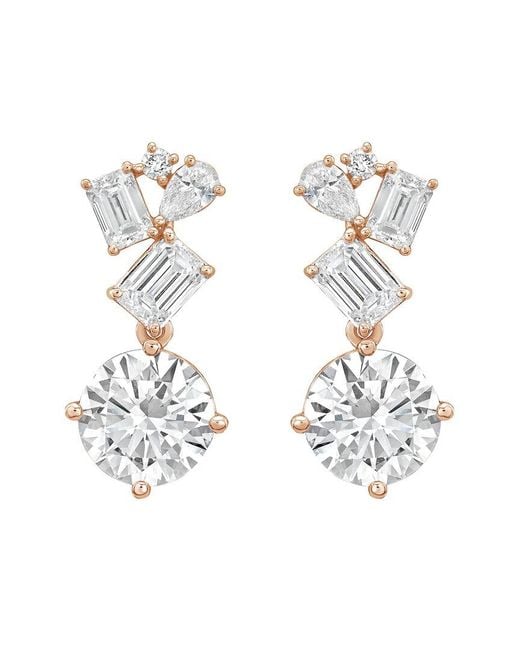 Diana M White 14K Rose 15.00 Ct. Tw. Lab-Grown Diamond Drop Earrings