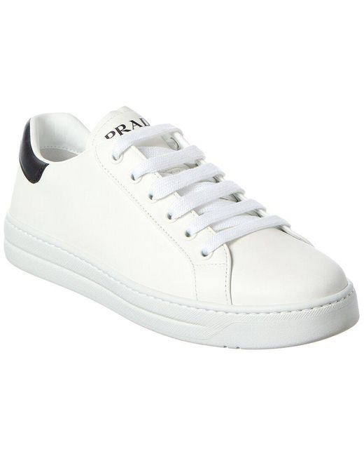 Prada White Logo Leather Sneaker