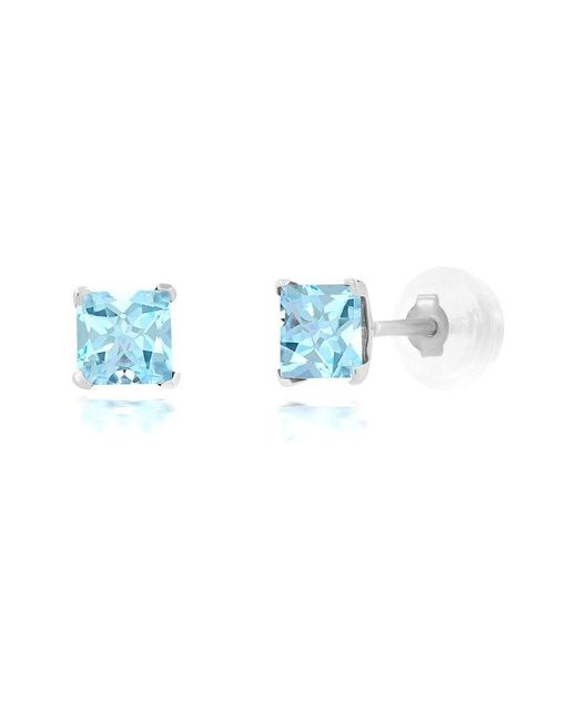 MaxColor Blue 14K 0.75 Ct. Tw. Swiss Topaz Studs