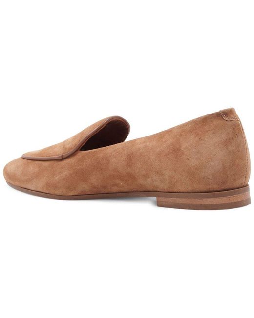 Aquatalia Brown Calandra Waterproof Suede Loafer