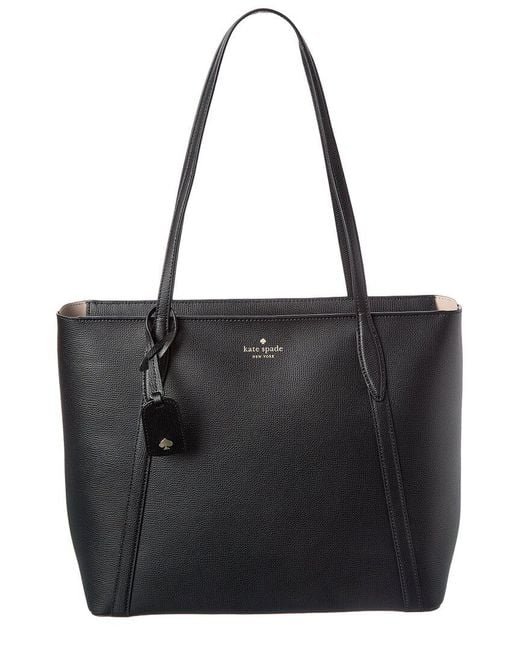 Kate Spade Black Cara Large Refined Grain Leather Tote