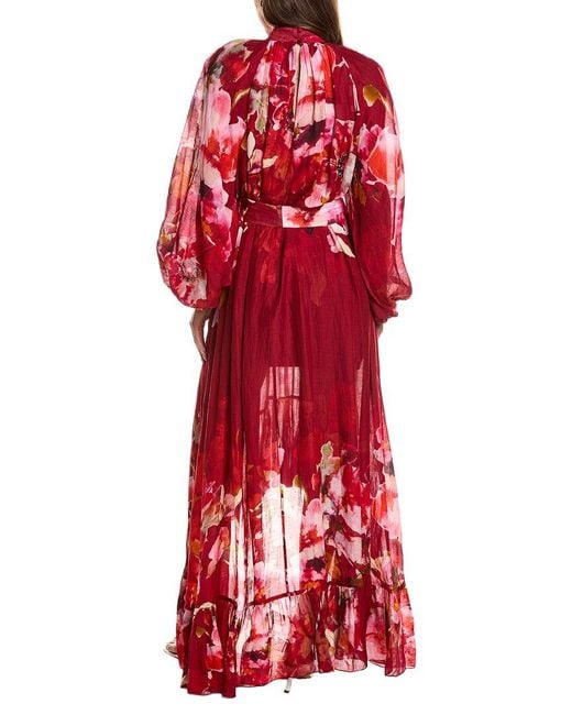 Hemant & Nandita Red High-Low Long Dress