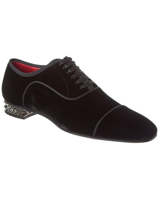 Christian Louboutin Black Greggyrocks Velvet Oxford for men
