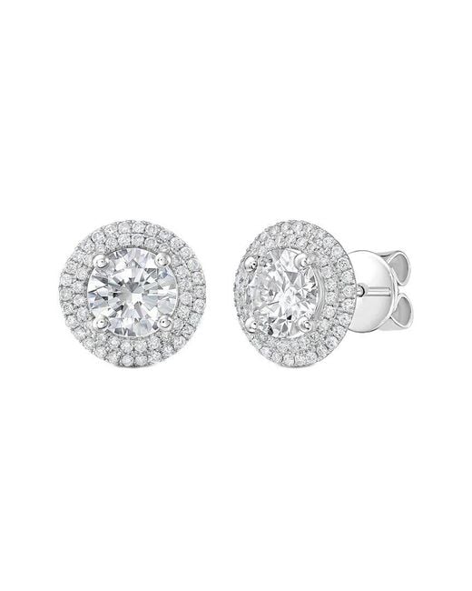 Diana M Metallic Diana M. 14K 3.00 Ct. Tw. Lab-Grown Diamond Halo Earrings