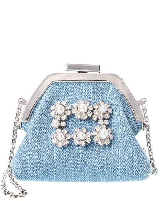 Roger Vivier Blue Denim Shoulder Bag