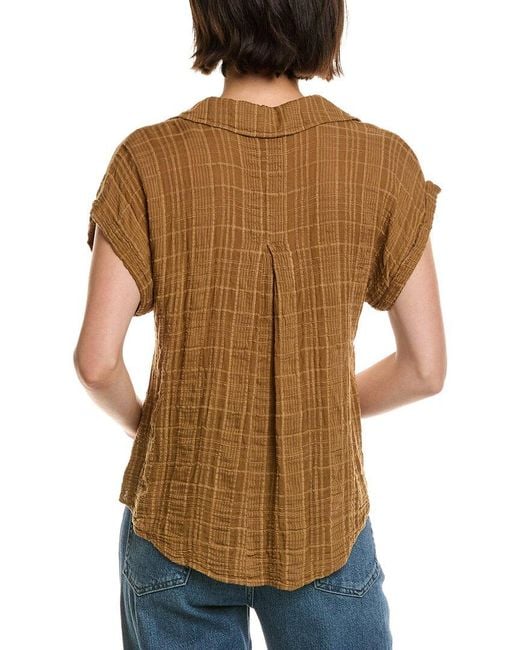 Bella Dahl Metallic Textured Gauze Top