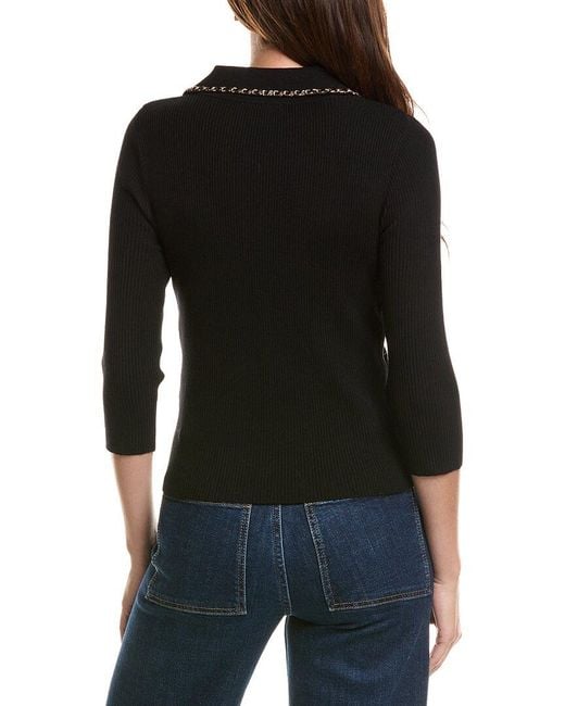 Nanette Lepore Black Long Sleeve Top
