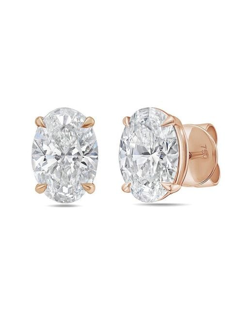 Diana M Metallic Diana M. 14K Rose 8.00 Ct. Tw. Lab-Grown Diamond Earrings