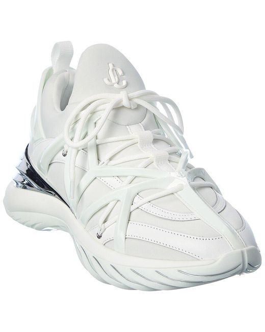 Jimmy Choo Cosmos/f Neoprene & Leather Sneaker in White | Lyst