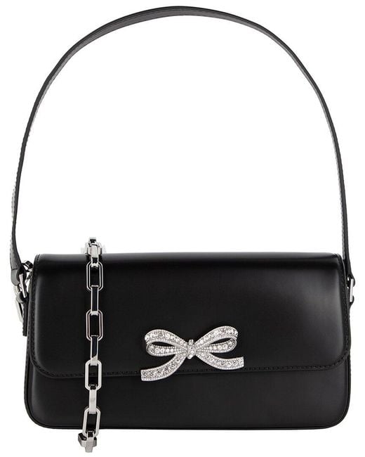 Self-Portrait Black Self-Portrait Bow-Detail Leather Crossbody