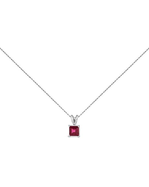 Haus of Brilliance Pink Colorful Gemstones 14k 0.65 Ct. Tw. Ruby Pendant Necklace