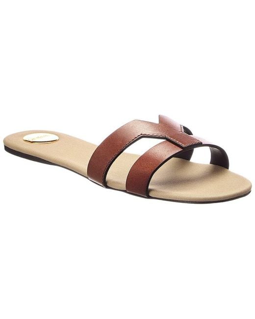 Saint Laurent Brown Mabrouka Leather Sandal