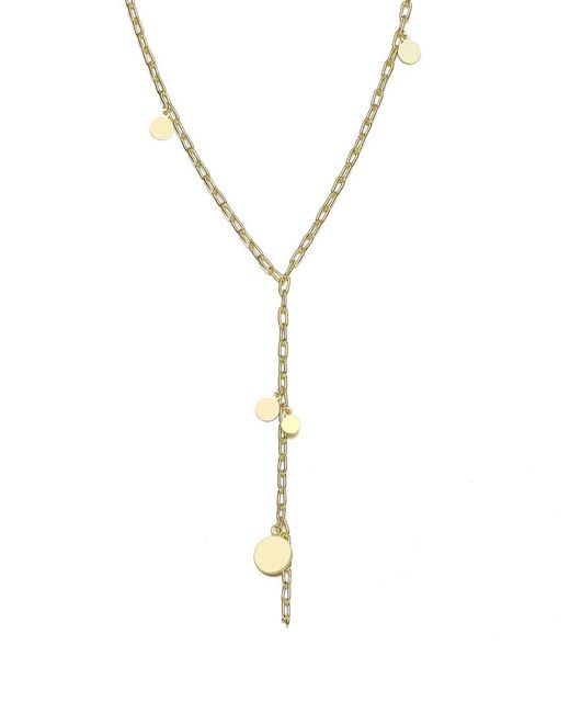 Rachel Glauber Metallic 14k Plated Y Necklace