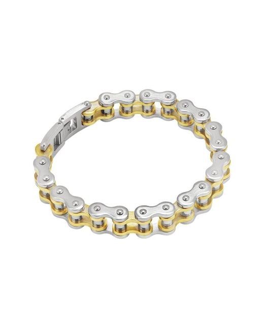 Sterling Forever White Cz Bolt Chain Watch Band Bracelet