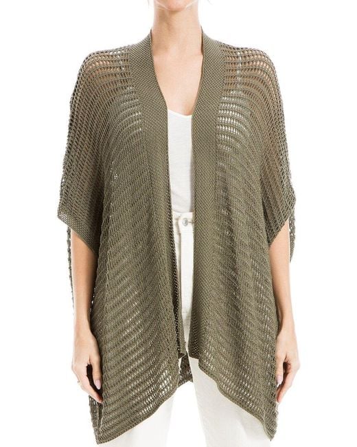 Max Studio Green Linen-Blend Cardigan