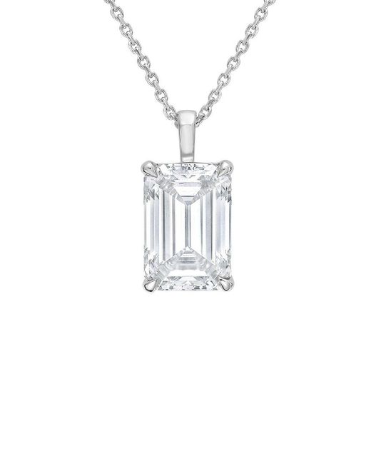 Diana M White 14K 5.00 Ct. Tw. Lab-Grown Diamond Solitaire Pendant