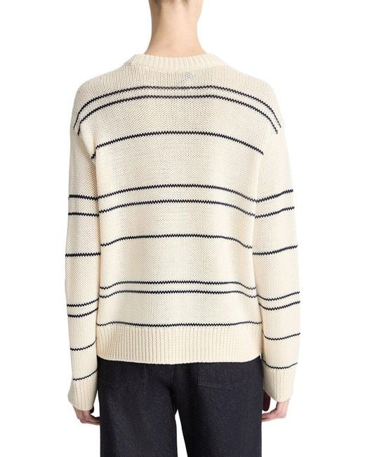 Vince Natural Stripe Crewneck Top