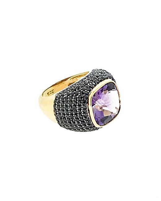Arthur Marder Fine Jewelry White 18k Gold Over Silver Gemstone Ring