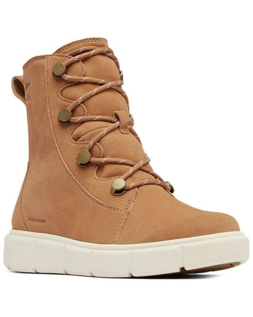 Sorel Brown Explorer Iii Joan Waterproof Suede Boot