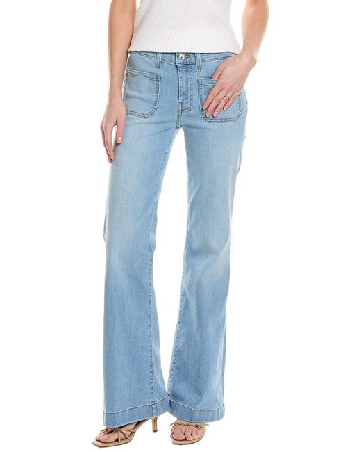 7 For All Mankind Blue Dojo Tailorless Sirte Flare Trouser Jean