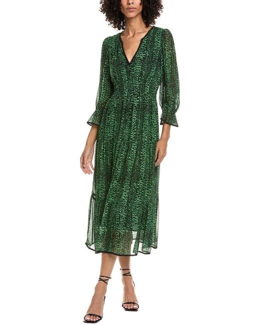 Ba&sh Green Clovia Midi Dress