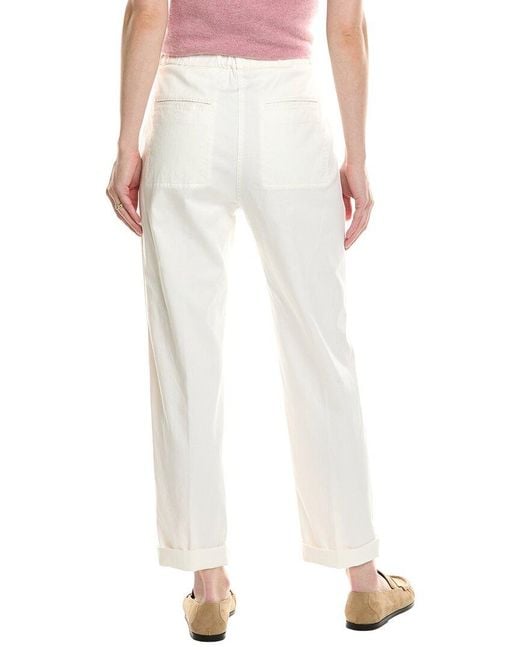 Peserico White Solid Trouser