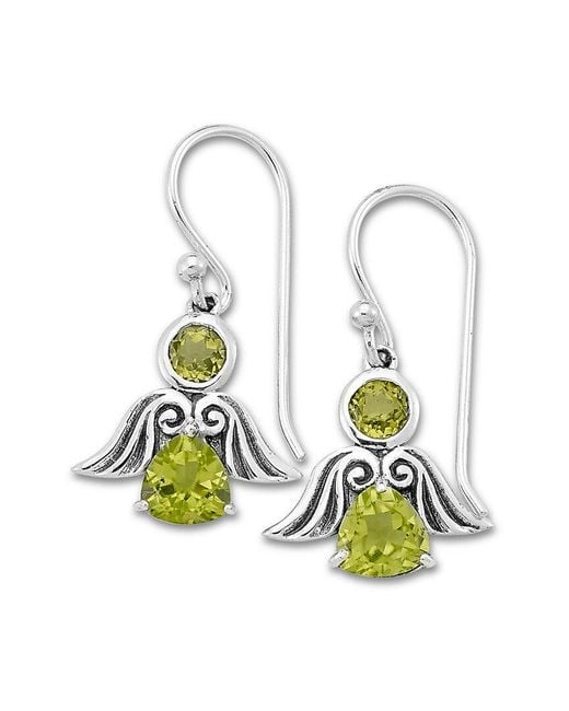 Samuel B. White Silver Peridot Angel Earrings