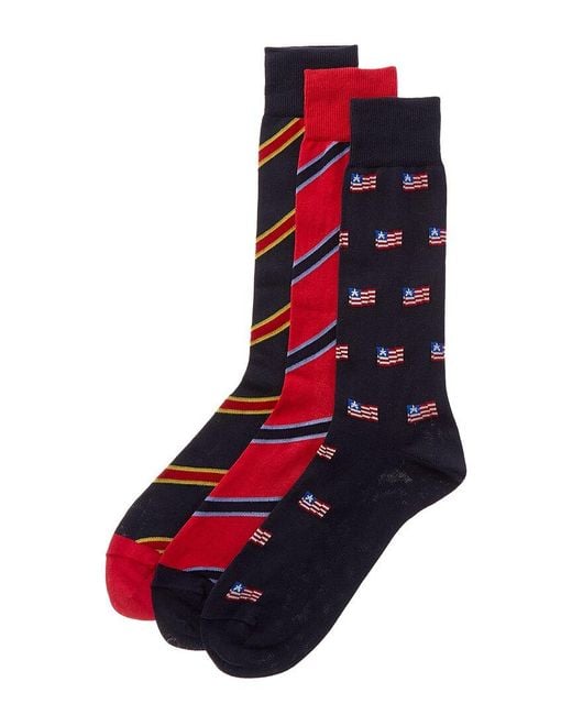 J.McLaughlin Red Set Of 3 Sock Box Set for men