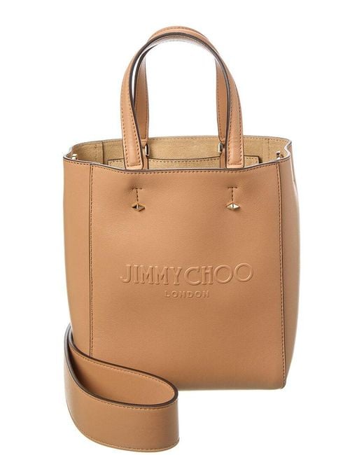 Jimmy Choo Natural Lenny N/S Small Leather Tote