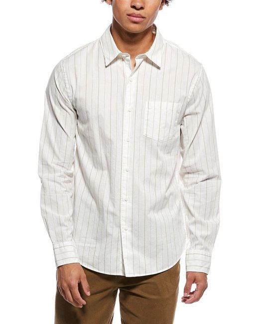 Vince White Chatsworth Stripe French Placket Shirt for men
