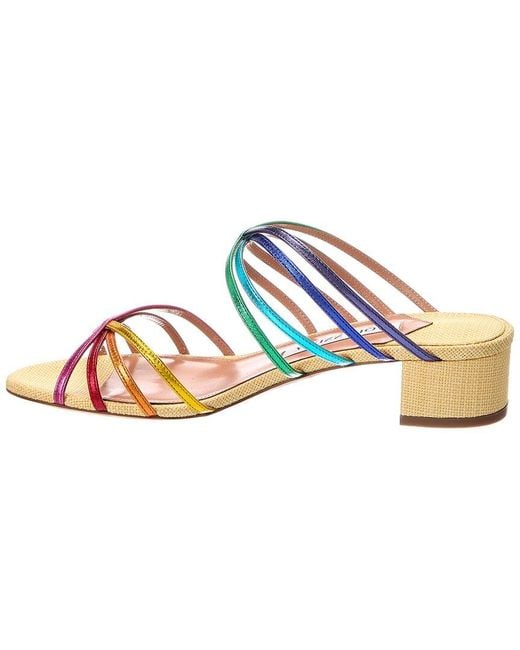 Aquazzura Pink Tell Me 35 Leather Sandal