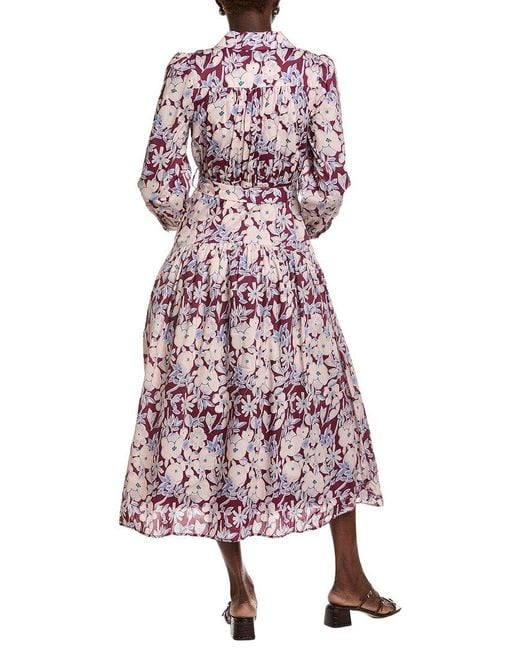 English Factory Purple Printed Midi Dress