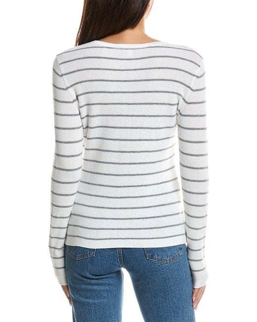 Forte Gray Thermal Crewneck Cashmere-Blend Sweater