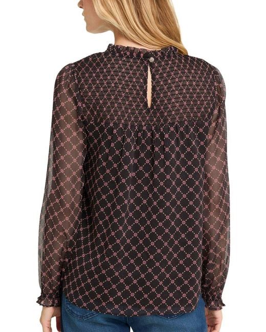 Draper James Brown Jacqueline Long Sleeve Top